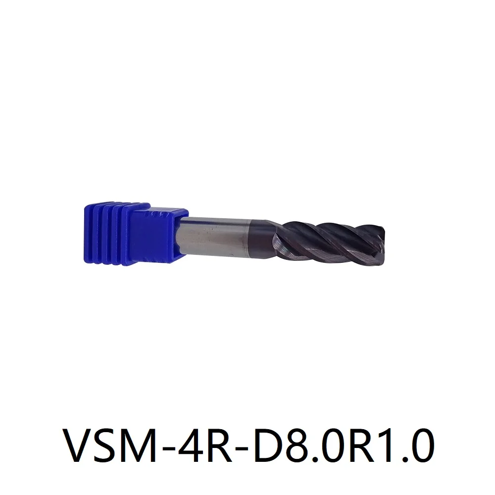 ZCC VSM-4R-D8.0R0.5 VSM-4R-D8.0R1.0 VSM-4R-D8.0R2.0 سلسلة VSM طحن كربيد صلب VSM-4R 1 قطعة/صندوق