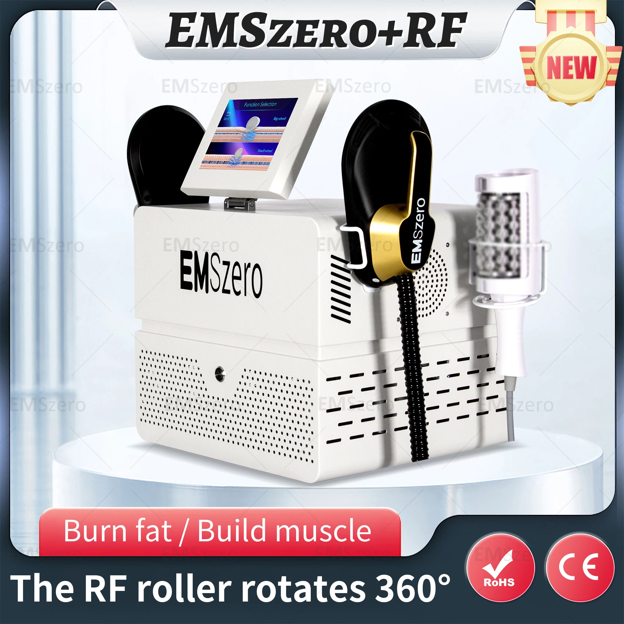 EMSZERO New Desktop RF Body Shaping Machine Roller Fat Reduction And Magnetic Slimming EMS Body Shaping And Weight Loss White