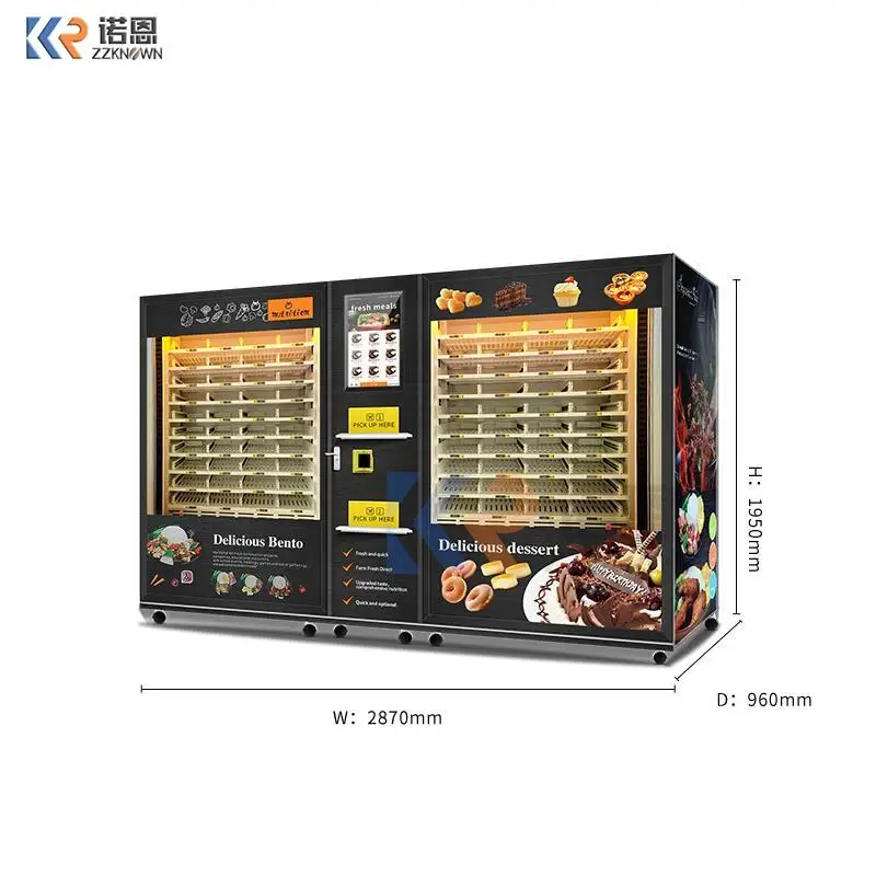 -18C Degree Frozen Food Pizza Vending Machine And Meat Vending Machine With 4500W Heating