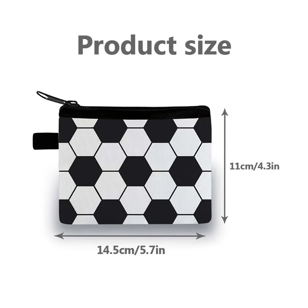 Soccer Basketball Coin Purse Storage Bag Wallet Organizer Coin Pouch Keychain Case Hand Bag for Earplugs Boys Sports Fans
