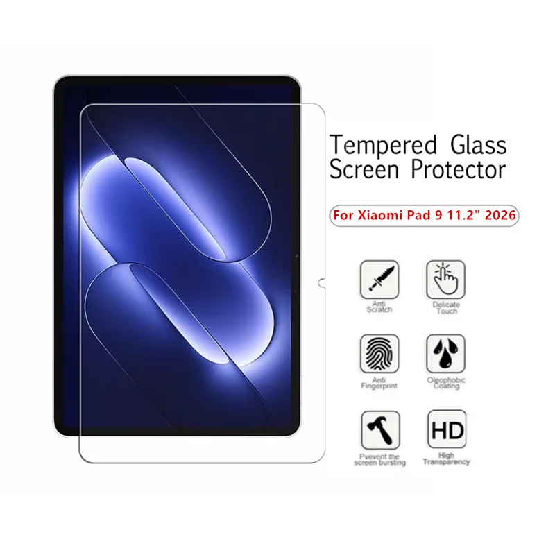 2Pcs Tempered Glass Film For Xiaomi Pad 9 11.2 inch 2026 HD Scratch Screen Protector Tablet Xiaomi Pad 9 2026 11.2