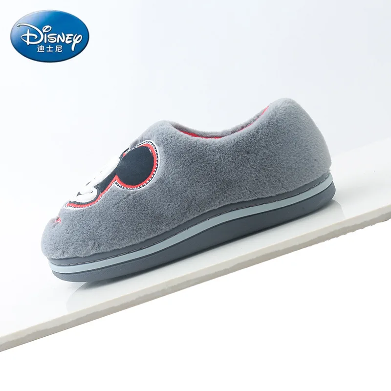 Disney Children\'s Cotton Slippers Cute Winter Home Non-slip Baby Cartoon Shoes For Boys Girls Mickey Blue Gray Shoes Size 16-22