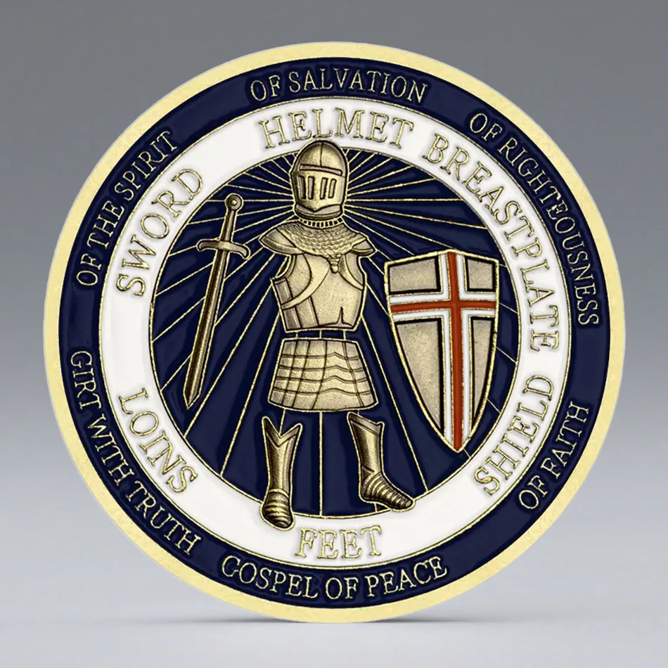 Bronze Plated Put on The Full Armor of God Collection Coin Christian Defend The Faith Souvenir Coins