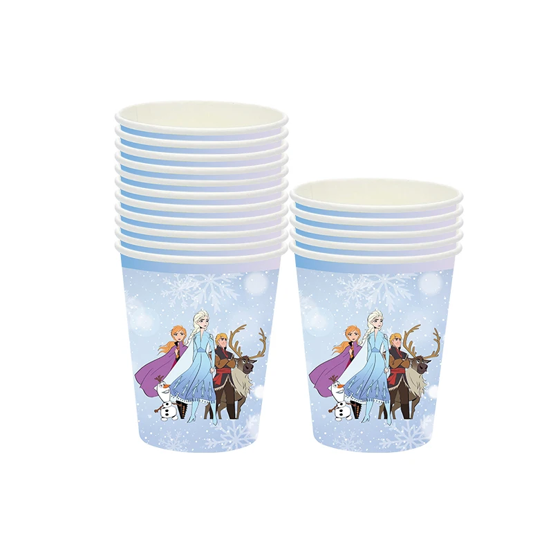 Frozen Party Supplies Set, Disposable Tableware with Anna and Elsa Princess Theme, for Girls Birthday Decorations