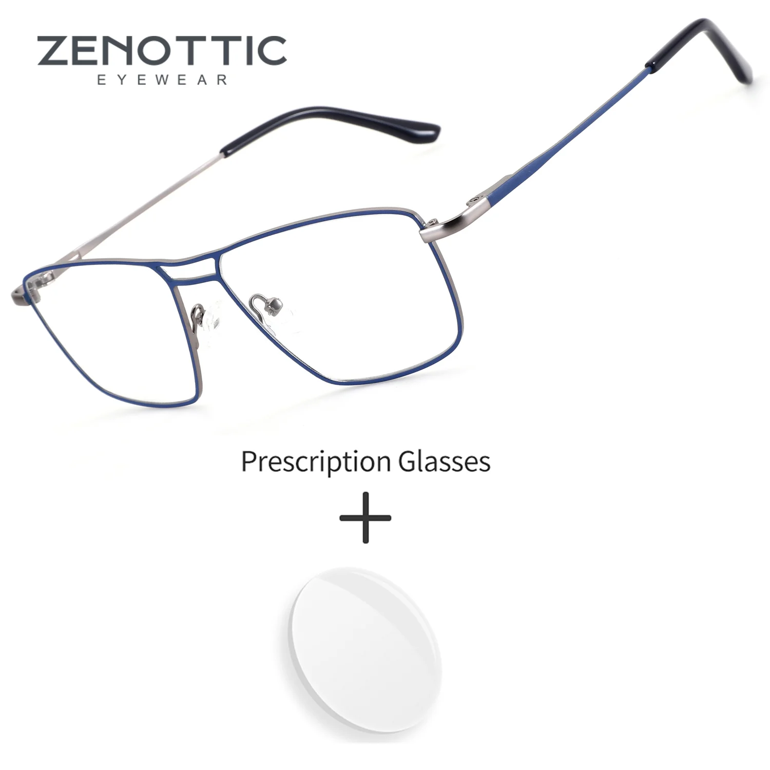 

ZENOTTIC (M Size) Metal Pilot Prescription Eyeglasses Male Optical Lenses With Recipe Man Photochromic Men's Medical Glasses
