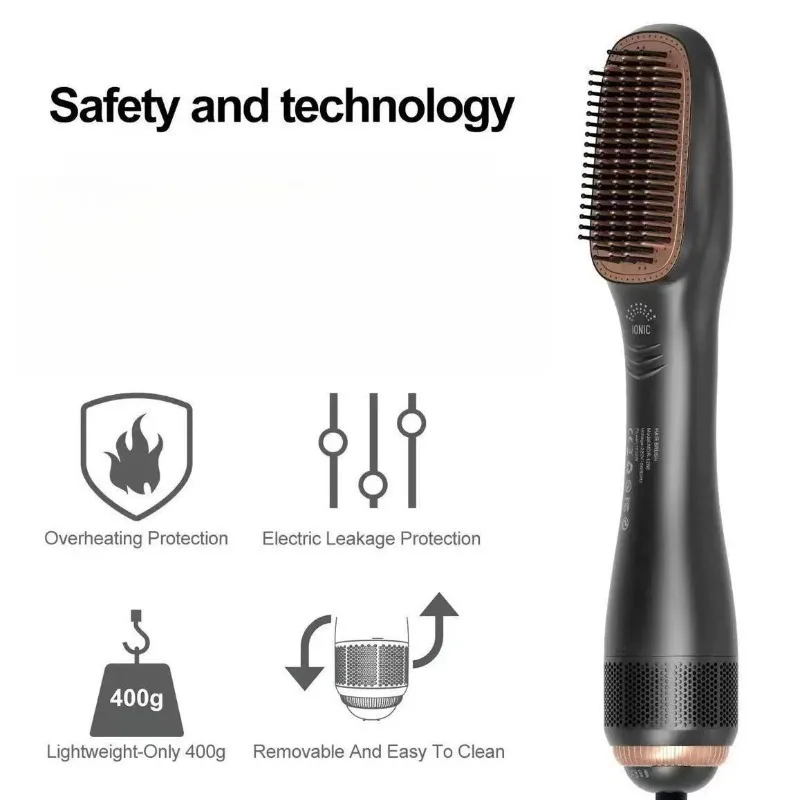 Rechargeable Electric Hair Straightener Comb Multifunctional Hair Styling Tool For Straightening Curling Massage