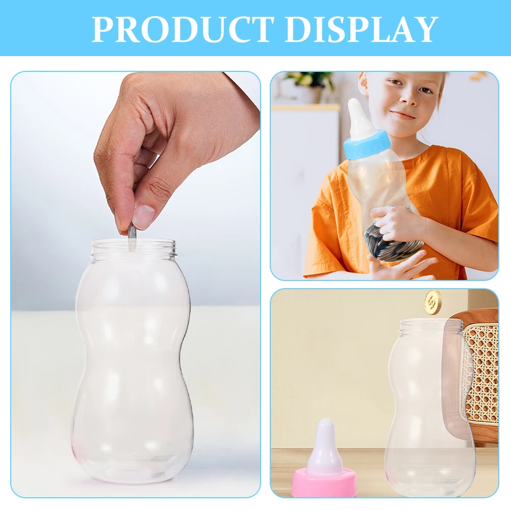2Pcs Party Candy Bottles Transparent Storage Jars for Dry Food Chocolate Nuts Cookies Cookie Jar Plastic Container with Lid Set