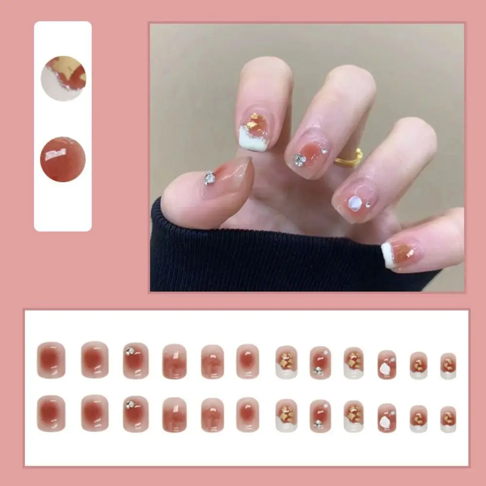 Nail Accessories False Nails Full Cover Nail Art Tips Manicure Material Fake Nails Pink Blue Gold Moon Star Fake Nail Extension