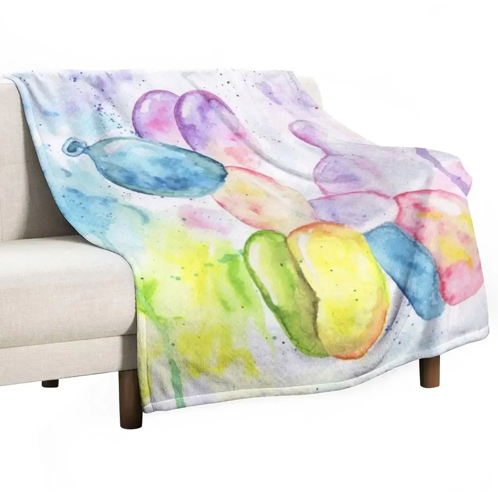 

Rainbow balloon dog Throw Blanket Thin Baby Multi-Purpose Designers Blankets