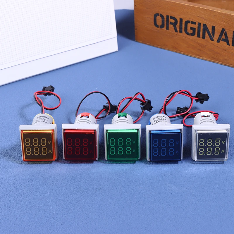 New-Mini Dual Display Voltmeter Ammeter AD16-22VAMS 220V Square LED Digital Ammeter Voltage Current Meter Voltammeter