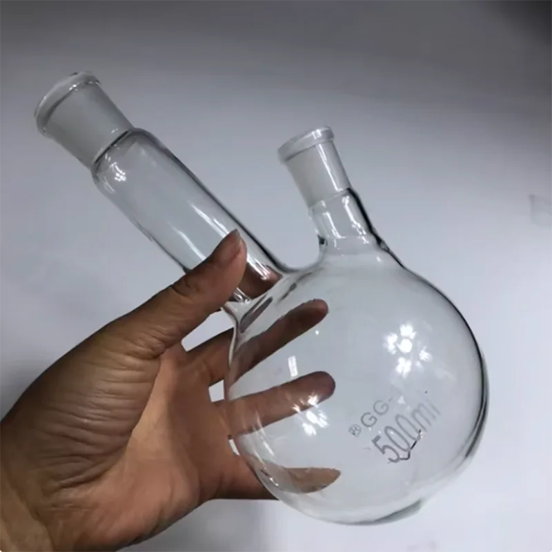 Distillation flask all-glass distillation extraction accessories bottle 500ml main mouth length 12 cm 24 side mouth 19