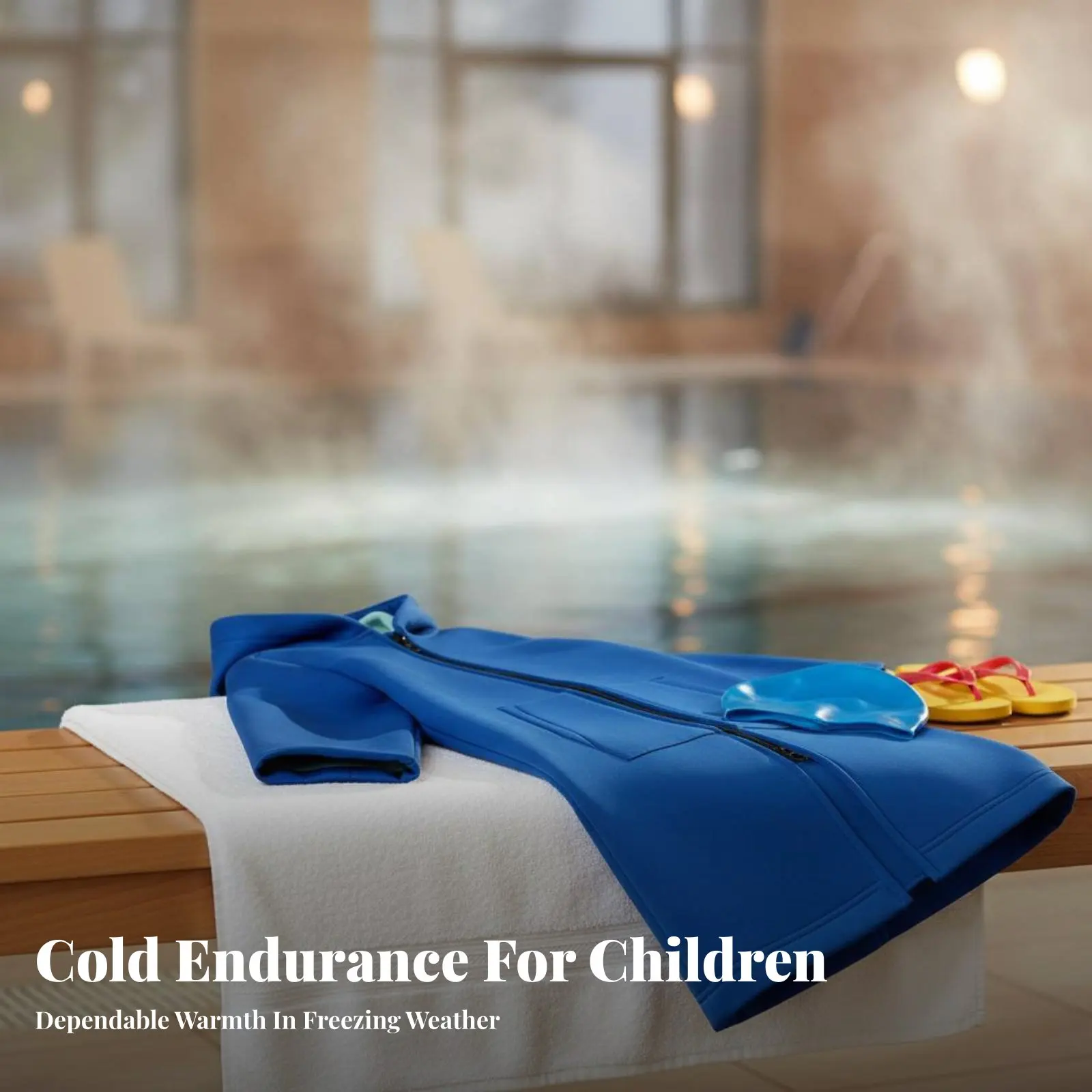 

Children's Warm Winter Quick-Dry Swimming Towel Coat, Hooded Poncho, Thick Fleece, Waterproof, Outdoor, Hot Season