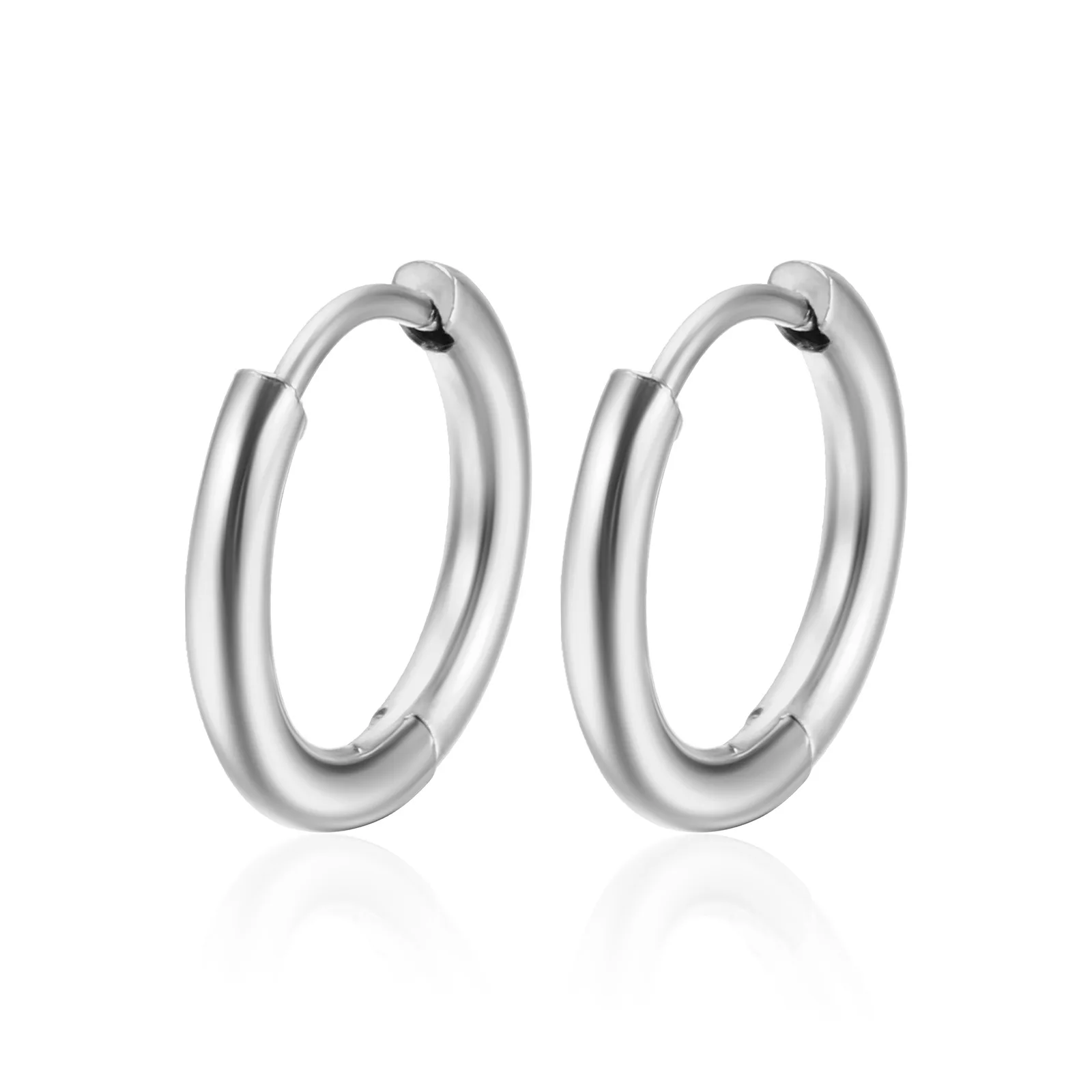 1 Pair 8/10/12/14/16/18/20MM Stainless Steel Small Hoop Earrings for Women Men Cartilage Gold Color Ear Piercing Jewelry