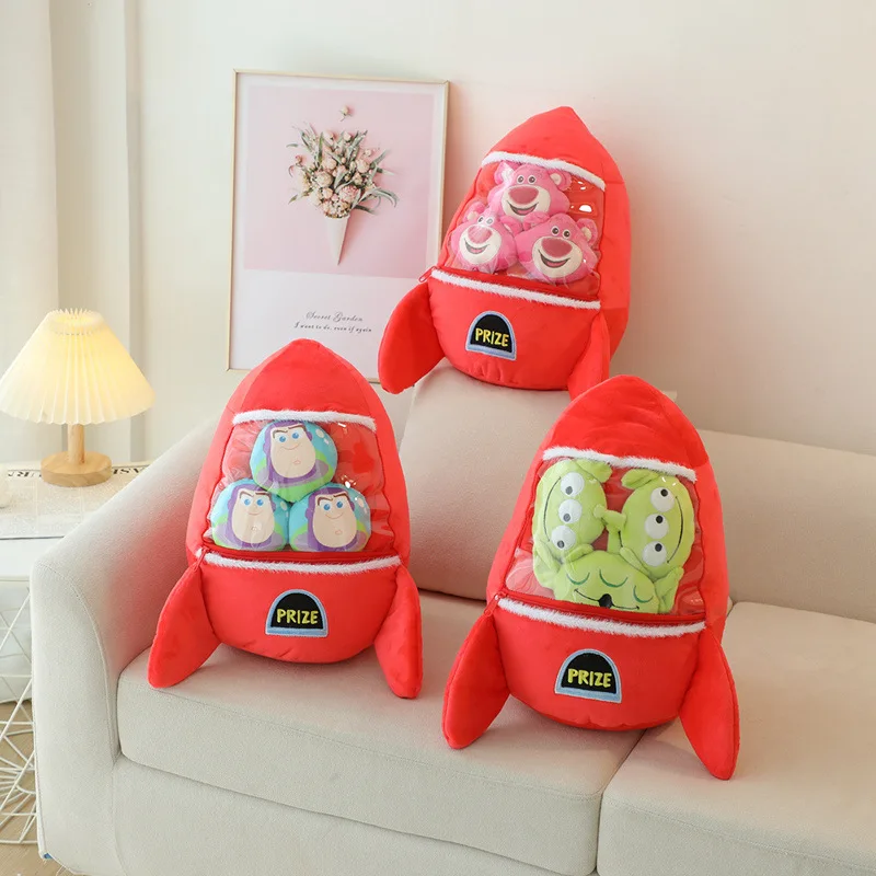 

Disney Toy Story: Disney Pixar Three Eyed Boy Buzz Lightyear Strawberry Bear Rocket Launcher Pillow Cushion Doll Children's Toy