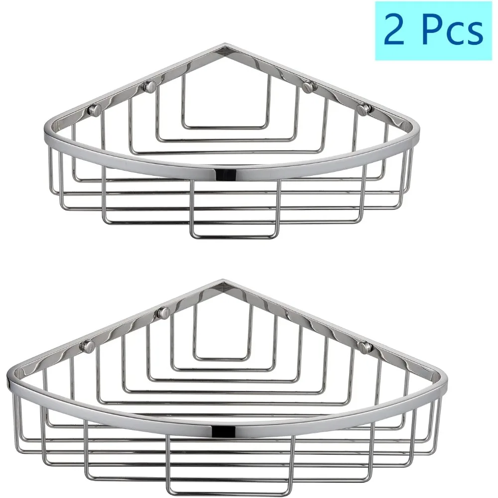 

[2 Pack] Corner Shower Caddy Organizer, SUS304 Stainless Steel Heavy Duty Rust-Proof Shelf Holder, Wall Mounted Storage Rack