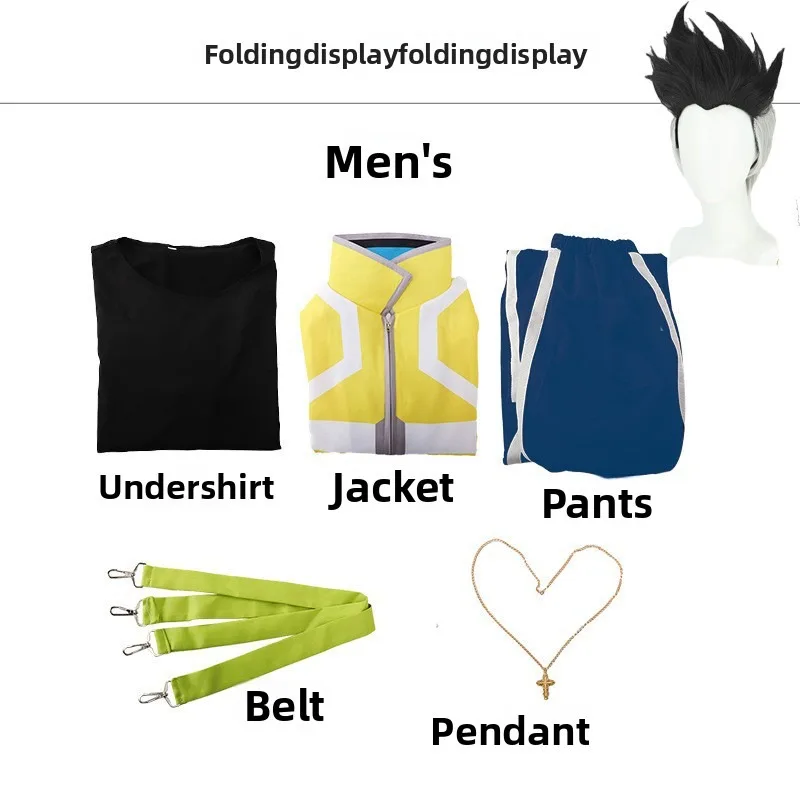 Anime David Cosplay Costume Suit Jacket Coat Outfits Adult Wig Clothing Accessories Halloween Carnival Party Costumes for Male