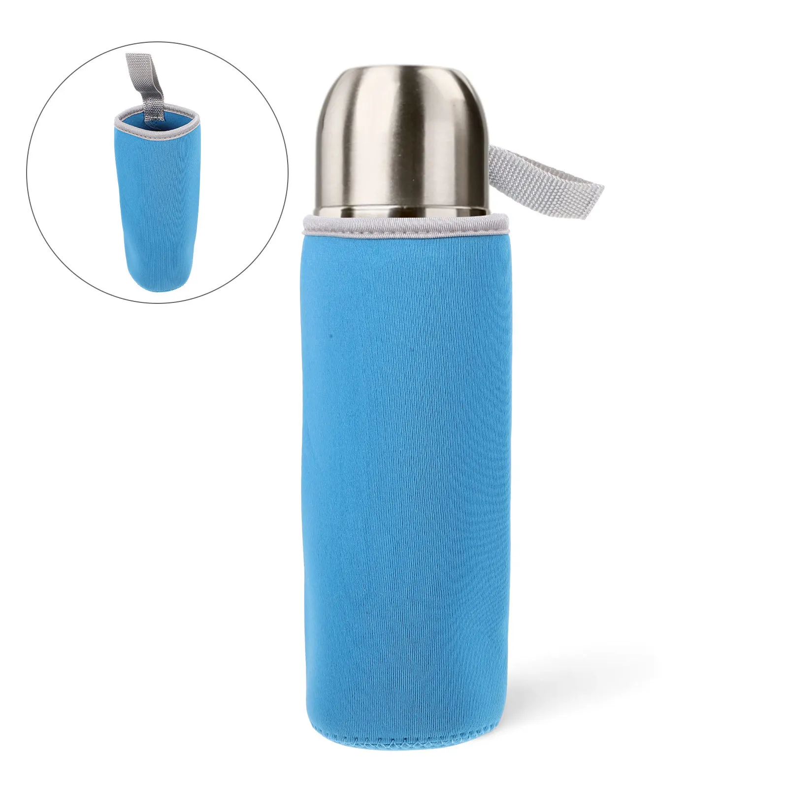 

550ml Insulated Water Bottle Holder Bag Lightweight Waterproof Foldable Carrier for Stainless Steel Glass Plastic 6.8x19cm