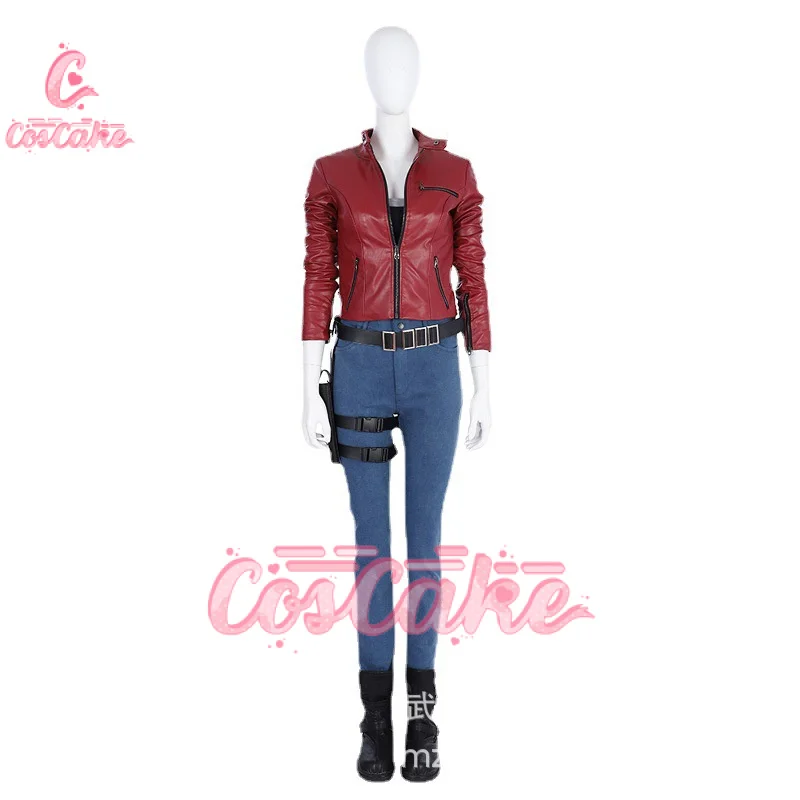 Resident 2 Remake Claire Redfield Evil Cosplay Fantasia Costume Jacket Coat Belt Adult Women Halloween Carnival Suit