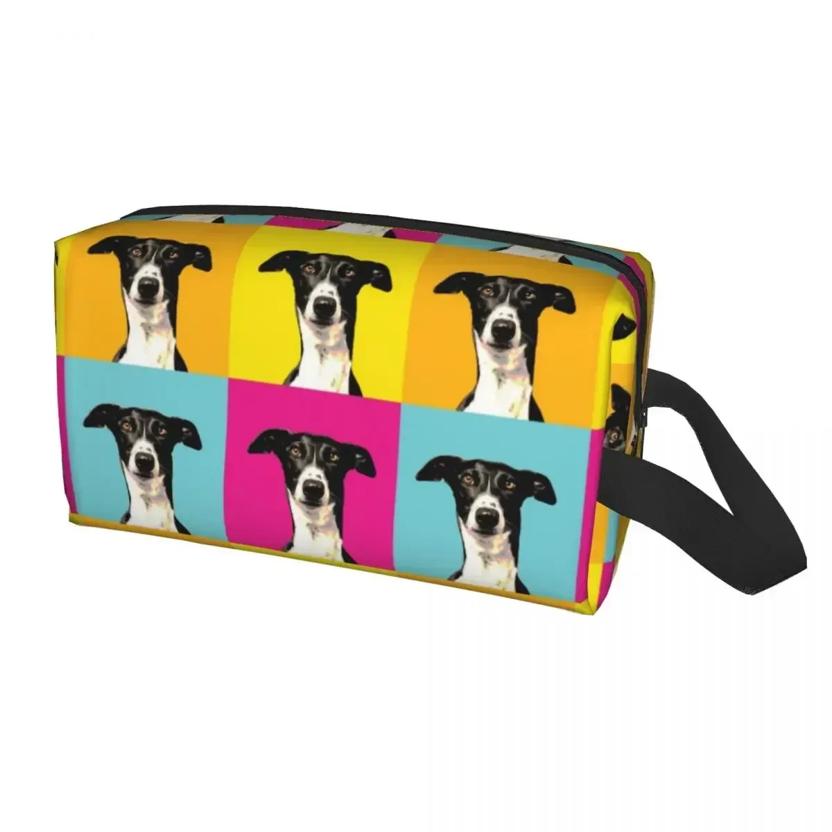 Greyhound Dog Shadow Toiletry Bag Women Sighthound Whippet Makeup Cosmetic Organizer Ladies Beauty Storage Dopp Kit Case