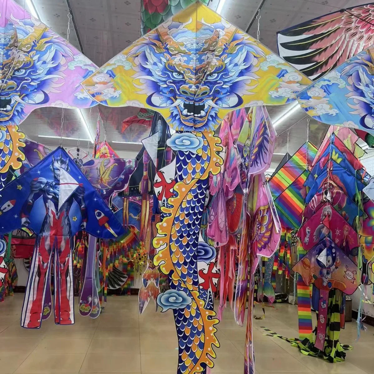 Kite pastagem kite brisa para voar crianças adulto grande dragão cauda longa pipas corda gingham diversão ao ar livre brinquedos esportivos conjunto