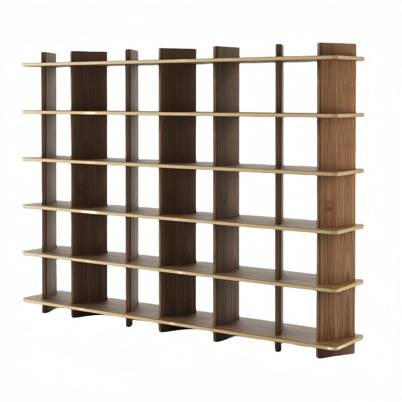 Vintage-style lacquered bookshelf, floor-standing bookshelf, living room partition, wall-mounted display rack