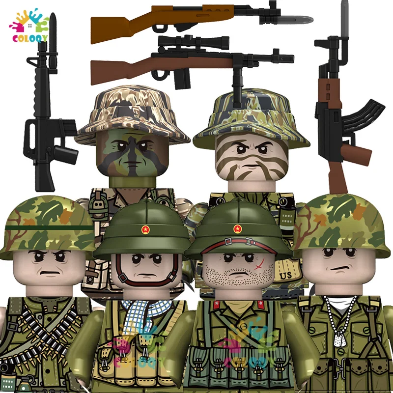

New Kids Toys Vietnam War Building Blocks US Infantry Soldiers Mini Action Figures Toys For Kids Christmas Gifts