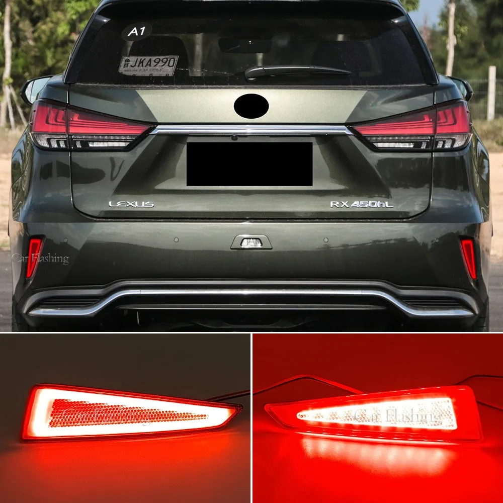 LED Car Rear Bumper Reflector Light For Lexus RX350 RX450h 2016-2020 Rear Turn Signal Light Brake Parking Lamp Car Accessories