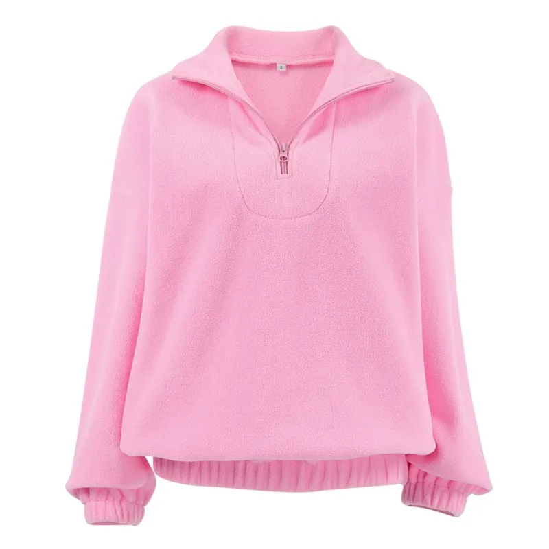 Pink casual Sweatshirt Women Fashion Pullover Oversized Hoodie Y2K Street Style Women Fleece autumn Winter Coats Jackets clothes