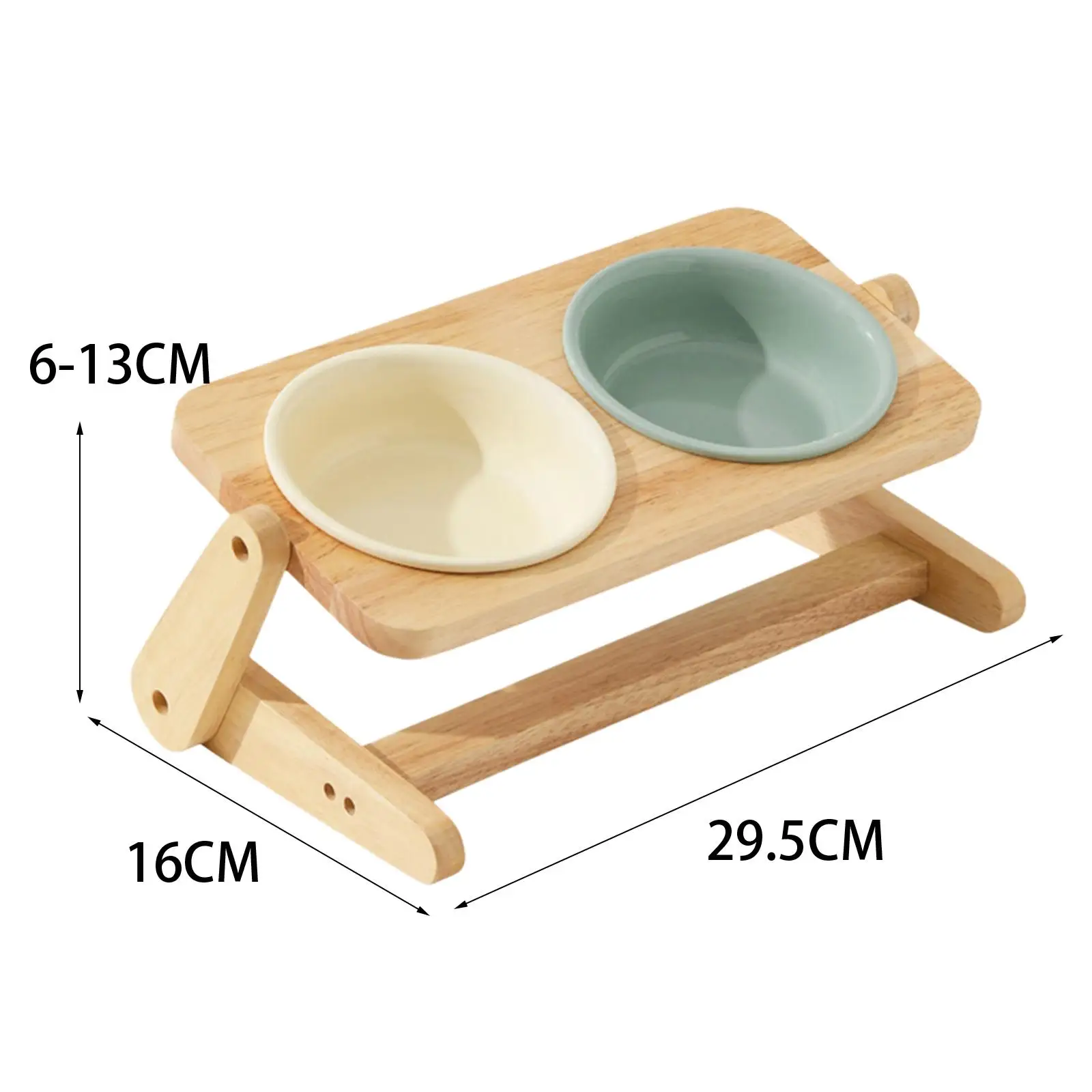 Ceramic Cat Elevated Dog Bowl Food Feeder Stand Raised Pet Cat Food Bowl Stand Feeder Dog Water Adjustable Angle