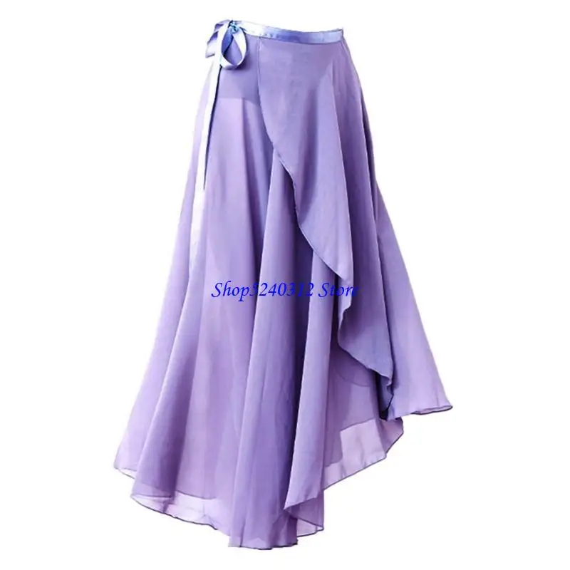 634C Ballet -outfit Lichtgewicht Wrap rok voor dansers vrouwen verstelbare taille stropdassen gymnastiek over sjaal voor
