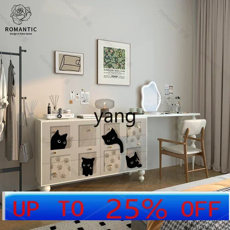 

LH modern simple home bedroom retractable corner dressing table bedside drawer cabinet