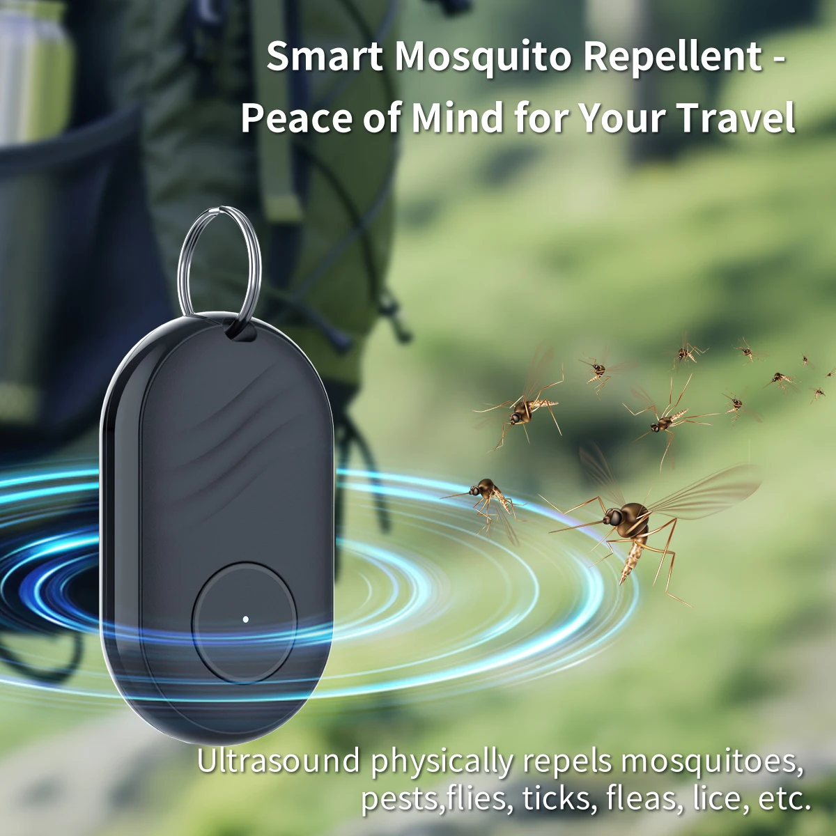 M63 Mosquito Repellent Pendant Mosquito Proof Keychain Children Adults Outdoor Portable Ultrasonic Insect Repellent Rechargeable