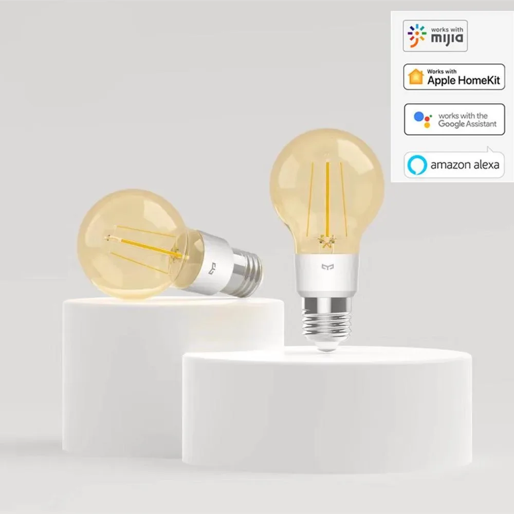 xiaomi Original yeelight smart LED Filament bulb YLDP22YL 500 lumens 6W Lemon Smart bulb Work for Apple homekit