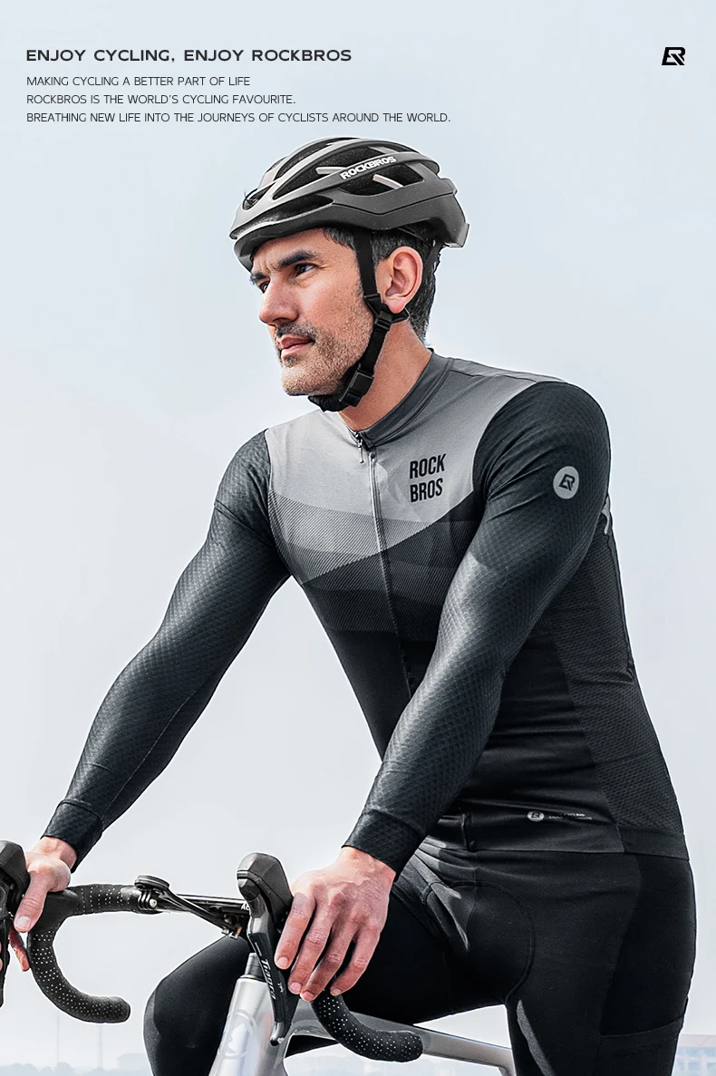 ROCKBROS Frühling Sommer Radtrikot Lange Ärmel Leichtgewichtig Hochelastisch Atmungsaktiv Schnell trocknendes Hemd Männer MTB-Radkleidung – Detail 1