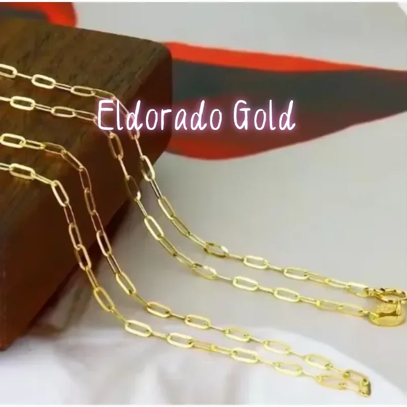 

Золотые цепочки Eldorado Gold, 100% настоящее золото 18 карат, золотая цепочка для женщин, 45 см, подарок на день рождения
