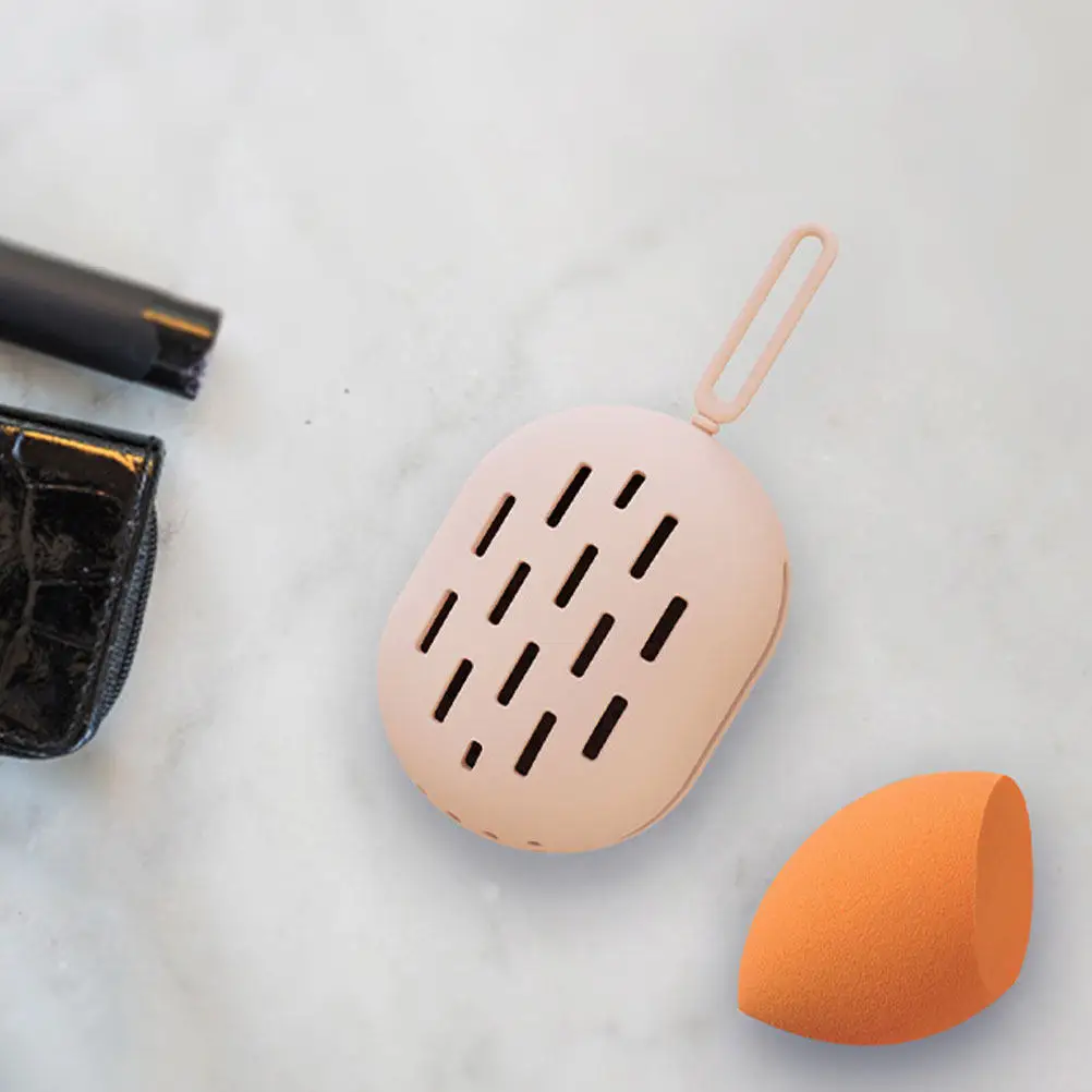 2Pcs Makeup Sponge Holder Silicone Puff Box Portable Breathable Storage Case Travel Beauty Sponge Container view 3