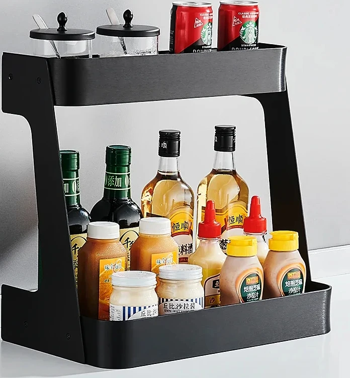 Kitchen shelf seasoning rack table multi-layer seasoning seasoning household oil, salt, sauce and vinegar storage rack space