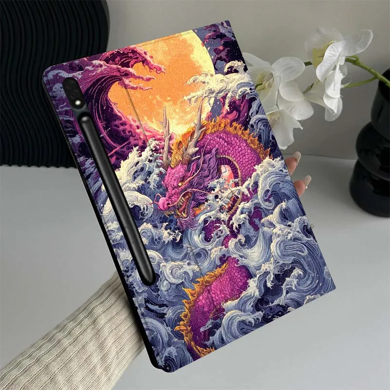 Ancient style anime dragon For Samsung Galaxy Tab S7 S8 S9 S10 FE Plus 12.4 13.1 Inch Tablet Case