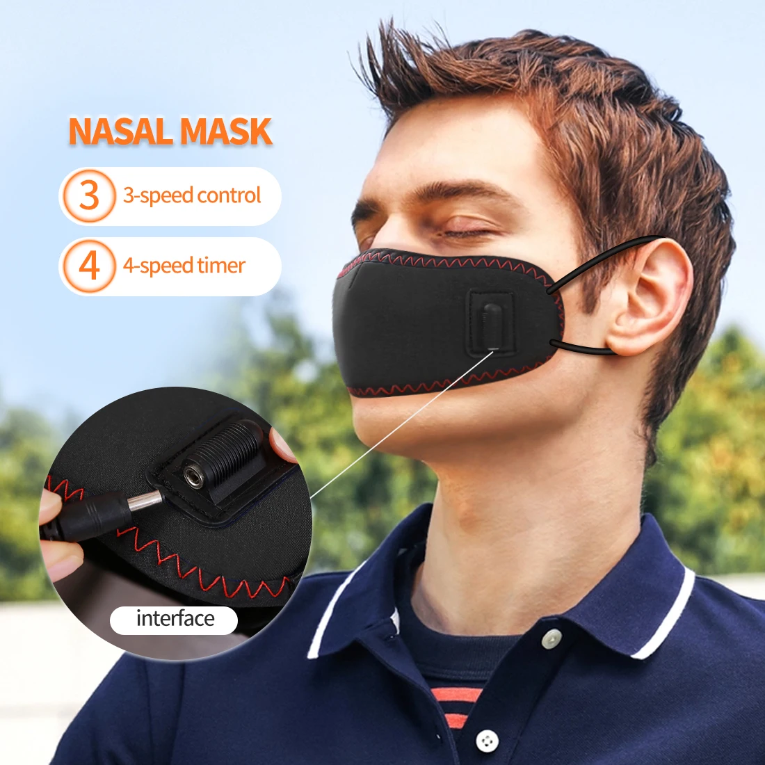Electric Heating Nose Pad Winter Nose Warmer 3 Temperature Settings Hot Compress Face Cover for Stuffy Allergic Rhinitis