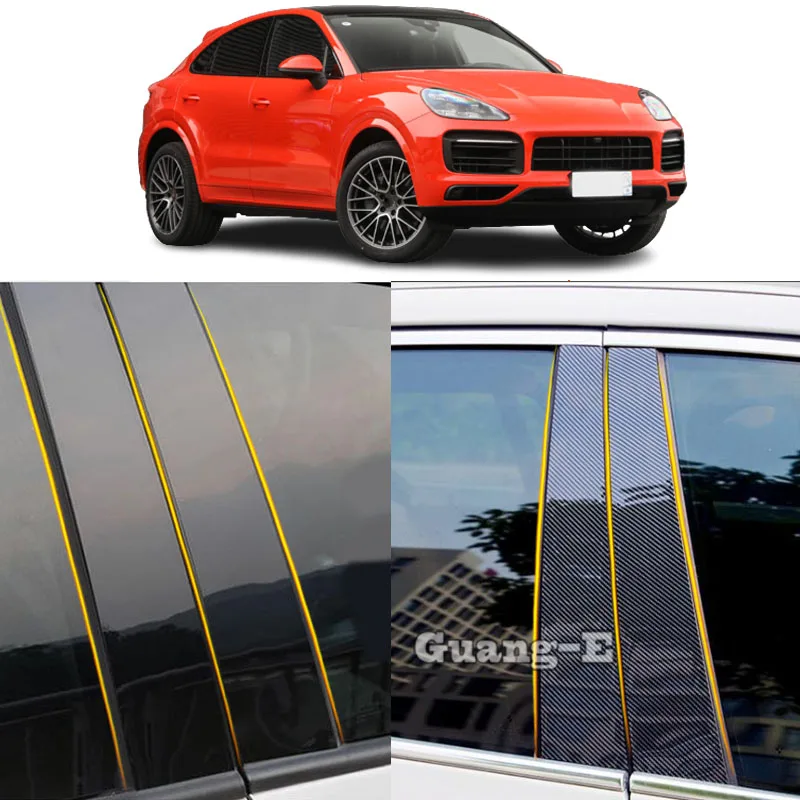 

Car PC Material Pillar Post Cover Door Trim Window Molding Sticker Plate Accessories Decoration For PORSCHE Cayenne 2018-2023
