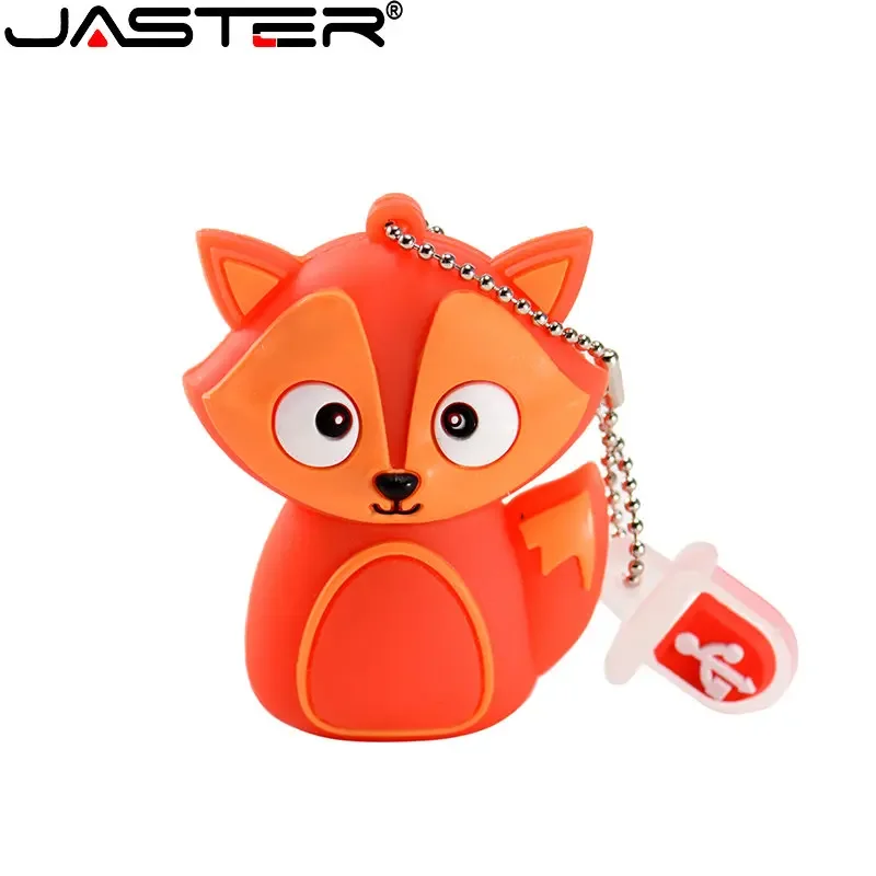 JASTER Dễ Thương Hoạt Hình Hình Đèn LED Cổng USB 64GB Chim Cánh Cụt Mèo Thẻ Nhớ 32GB Cú Khủng Long Bút 16GB Bee Cáo Pendrive 8GB