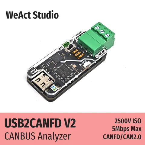 WeAct USB to CAN Module V2 USB to CANFD CANBUS Analyzer Debugger SLCAN Cangaroo