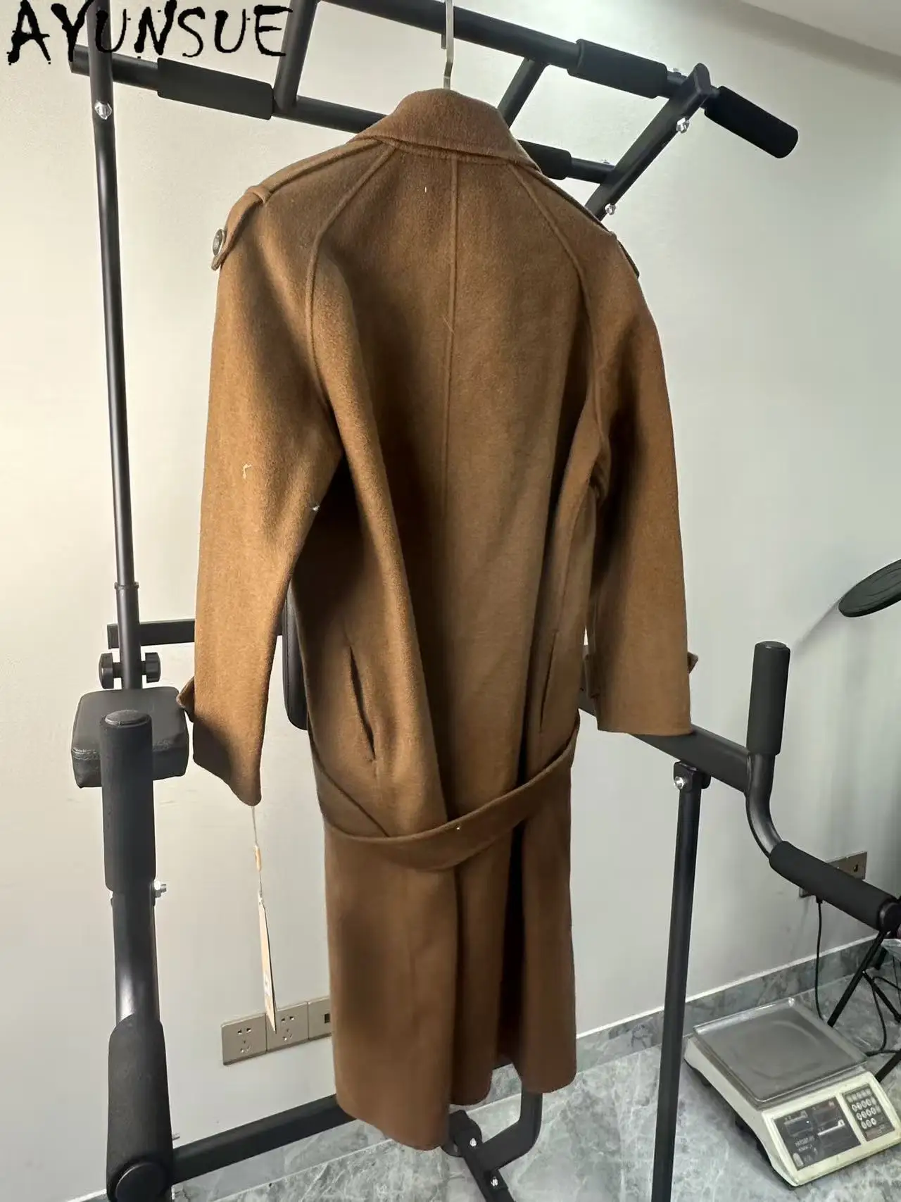 سترة صوفية حقيقية من AYUNSUE ملابس شتوية للنساء معاطف صوفية على الوجهين معطف فريد تعزيز عيوب صغيرة لا استرداد ولا تبادل #2