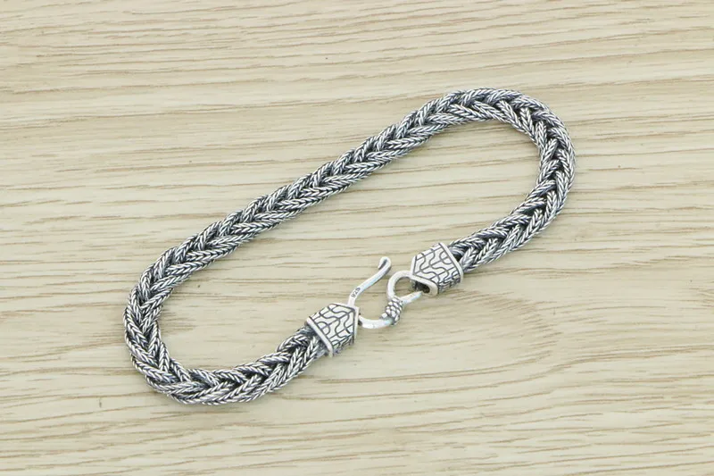 Handmade bracelet, male sterling silver woven bracelet, female niche, retro European and American couple's zodiac birthday gift