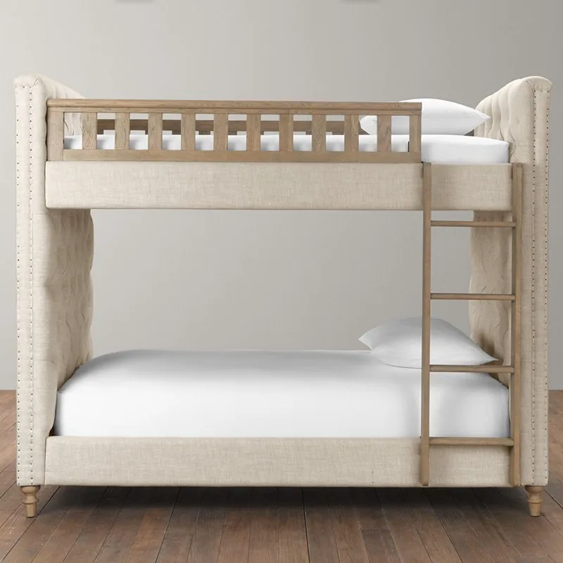 Children's bed Bunk bed Upper and lower High and low bed American French country small apartment Mother and child  Boys a