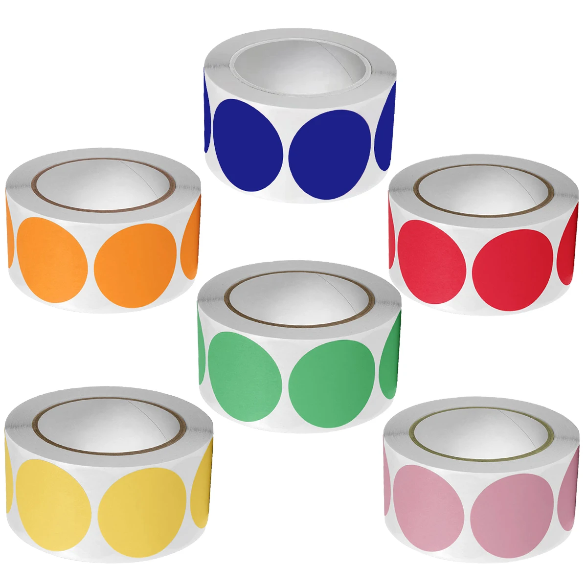 

6Rolls 3000pcs Round Colorful Dot Stickers 2.5cm Self-Adhesive Label Sticker DIY Crafts Decor Office School Stationery Supplies