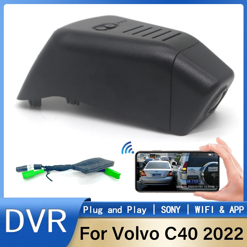 

New! Plug and play Car DVR WiFi 4K Dash Cam Camera Video Recorder Original For Volvo C40 2022 2023 2024 2025 Dashcam Accessories
