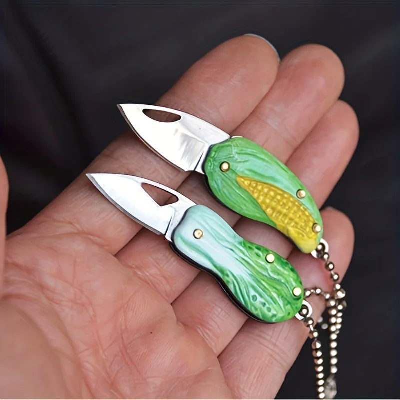 Cabbage Mini Knife Multi Functional EDC Portable Folding Knife Fruit Knife Keychain Pendant Opening Knife Gift