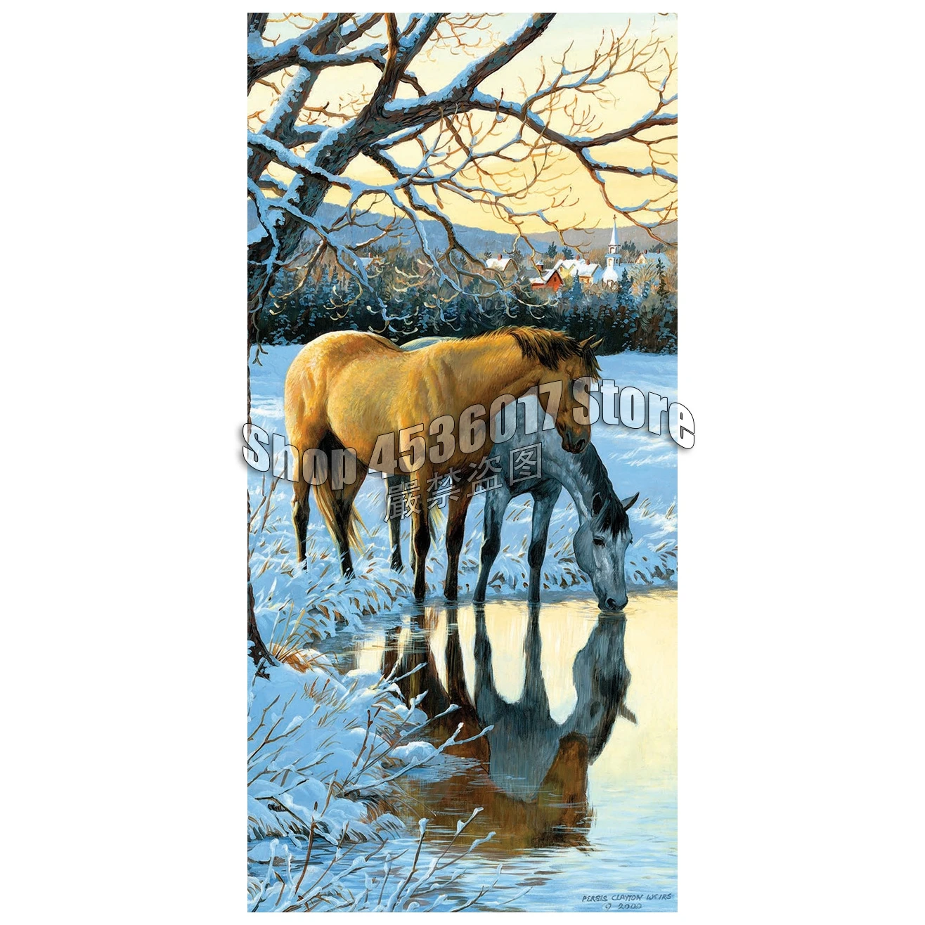 Horses Reflections animals Full 5d Diy Diamond Painting Jewelry Cross Stitch Complete Kits Mosaic Embroidery Home Decoration Art