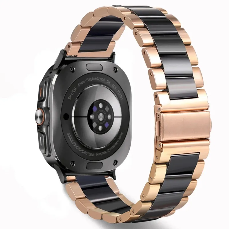 Cinturino in ceramica + metallo per Samsung Galaxy Watch 8 Ultra 47mm Bracciale di lusso Galaxy Watch 8 40mm 44mm Classic 46mm Correa